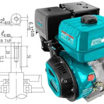 TOTAL Κινητήρας βενζίνης 389cc – 13HP Σφήνα (TGEN1881)