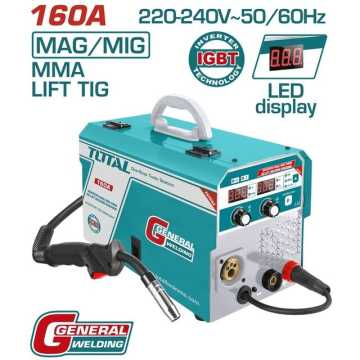 TOTAL ΗΛΕΚΤΡΟΚΟΛΛΗΣΗ INVERTER ΣΥΡΜΑΤΟΣ MAG/MIG/MMA/TIG 160A (TMGT1601) TOTAL ΗΛΕΚΤΡΟΚΟΛΛΗΣΗ INVERTER ΣΥΡΜΑΤΟΣ MAG/MIG/MMA/TIG 160A (TMGT1601)