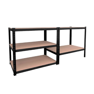 UNIMAC ΡΑΦΙΕΡΑ ΜΕΤΑΛΛΙΚΗ 90x40x180 ΜΑΥΡΗ 175kg 5 ΡΑΦΙΑ MDF 610416