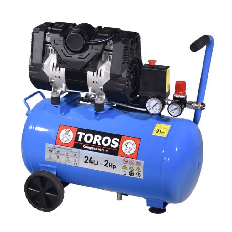 TOROS ΑΕΡΟΣΥΜΠΙΕΣΤΗΣ OILFREE ΧΑΜΗΛΟΥ ΘΟΡΥΒΟΥ (SEMISILENT) 24LT/2,0HP - 10 BAR 602089