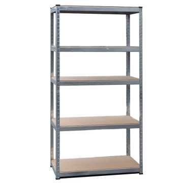 ΡΑΦΙΕΡΑ ΜΕΤΑΛΛΙΚΗ ΓΑΛΒΑΝΙΖΕ ΜΕ ΞΥΛΙΝΑ ΡΑΦΙΑ (MDF)  90x45x180 - 265kg 5 ΡΑΦΙΑ 610411