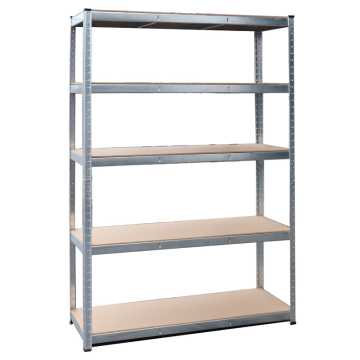 ΡΑΦΙΕΡΑ ΜΕΤΑΛΛΙΚΗ ΓΑΛΒΑΝΙΖΕ ΜΕ ΞΥΛΙΝΑ ΡΑΦΙΑ (MDF) 120x45x180 - 250kg - 5 ΡΑΦΙΑ 610412