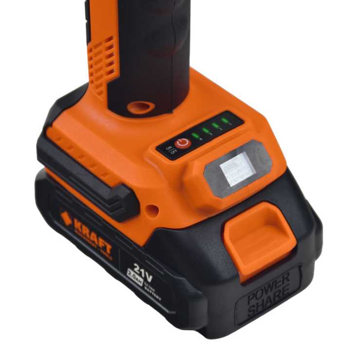 KRAFT ΨΑΛΙΔΙ ΚΛΑΔΕΜΑΤΟΣ ΜΠΑΤΑΡΙΑΣ 40mm 21V 2x2Ah 691167