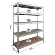 ΡΑΦΙΕΡΑ ΜΕΤΑΛΛΙΚΗ 100x50x200 ΓΑΛΒ. 300kg 5 ΡΑΦΙΑ MDF 610418