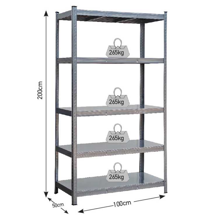 ΡΑΦΙΕΡΑ ΜΕΤΑΛΛΙΚΗ 100x50x200 ΓΚΡΙ. 265kg 5 ΡΑΦΙΑ 610419
