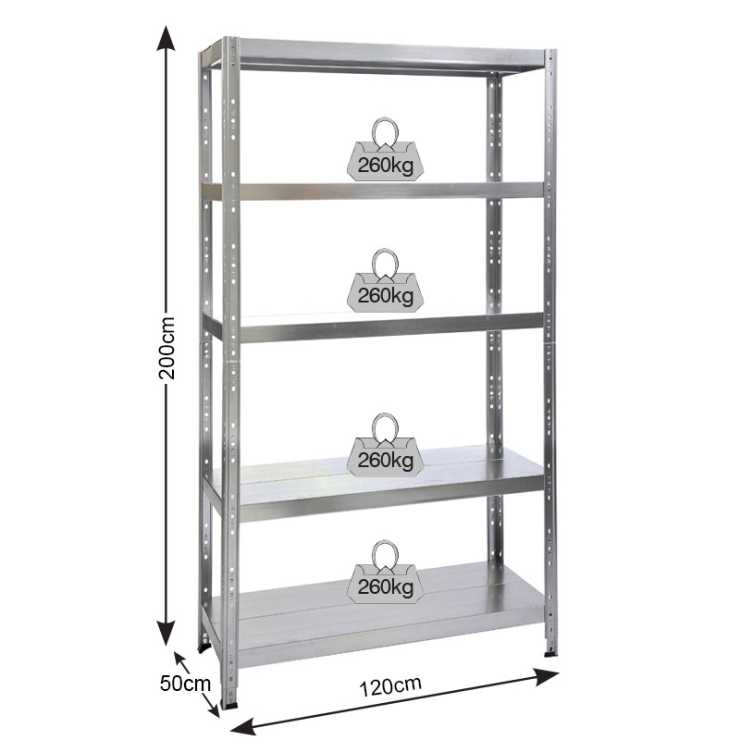 ΡΑΦΙΕΡΑ ΜΕΤΑΛΛΙΚΗ 120x50x200 ΓΚΡΙ 260kg 5 ΡΑΦΙΑ 610422