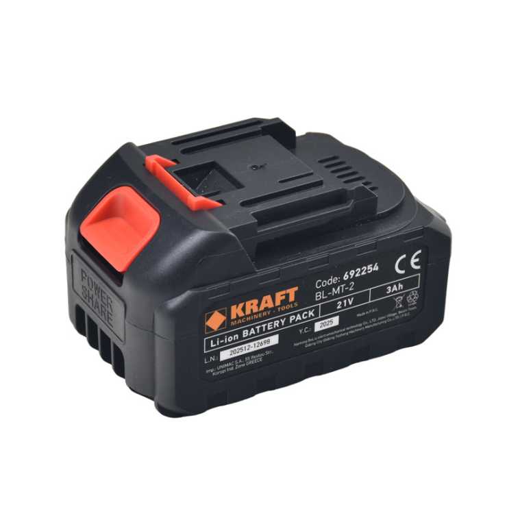 KRAFT ΜΠΑΤΑΡΙΑ 21V 3.0Ah ΓΙΑ ΑΛΥΣΟΠΡΙΟΝΑ ΚΑΙ ΨΑΛΙΔΙΑ - 691173 A & B, 691174 - 691165,6,7 692254