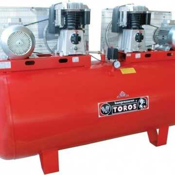 TOROS ΑΕΡΟΣΥΜΠΙΕΣΤΗΣ ME 2 ΚΕΦΑΛΕΣ ΜΕ ΙΜΑΝΤΑ 500LIT/15HP-(7,5+7,5)HP ΜΕ ΠΙΝΑΚΑ Υ/Δ 602072