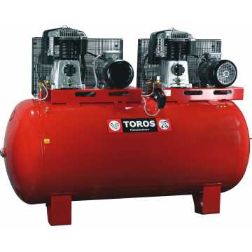 TOROS ΑΕΡΟΣΥΜΠΙΕΣΤΗΣ ME 2 ΚΕΦΑΛΕΣ ΜΕ ΙΜΑΝΤΑ 900LIT/20HP-(10+10)HP ΜΕ ΠΙΝΑΚΑ Υ/Δ 602075
