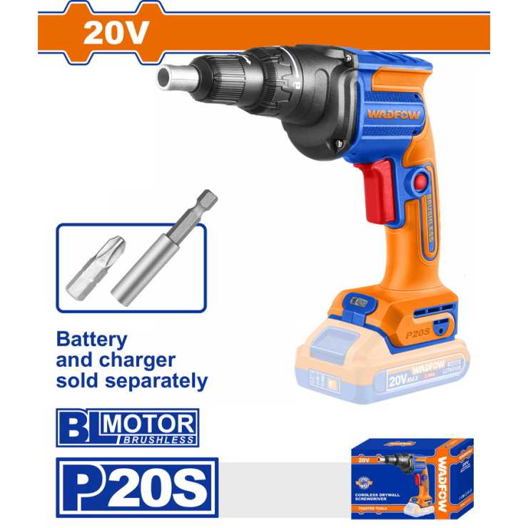 WADFOW ΚΑΤΣΑΒΙΔΙ ΓΥΨΟΣΑΝΙΔΑΣ ΜΠΑΤ. Li-ion 20V ΧΩΡΙΣ ΜΠΑΤΑΡΙΑ & ΦΟΡΤΙΣΤΗ (WDS20428)