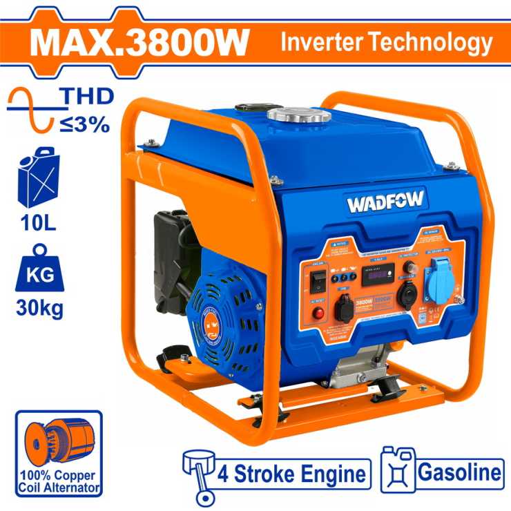 WADFOW ΗΛΕΚΤΡΟΓΕΝΝΗΤΡΙΑ ΒΕΝΖΙΝΗΣ INVERTER 3.800W (WGEAB06)