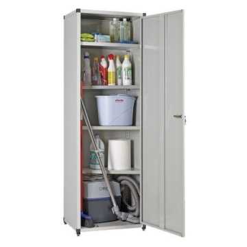 Ντουλάπα μεταλλική με 4 ράφια και χώρο για σκούπες 60x44x183 cm Γκρι MAXI60PSG
