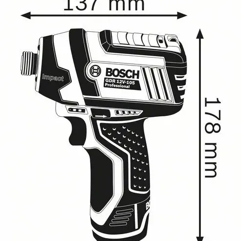 BOSCH GDR 12V-105 Professional Παλμικό Κατσαβίδι L-Boxx ( Solo )-06019A6906