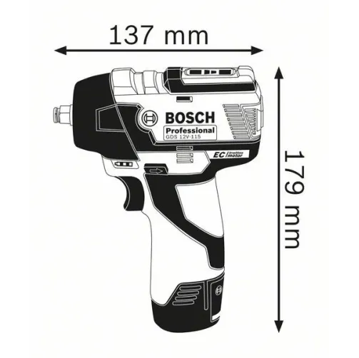 BOSCH GDR 12V-115 EC Παλμικό κατσαβίδι και μπουλονόκλειδο σε L-Boxx ( Solo )-06019E0102