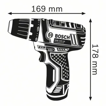 BOSCH GSR 12V-15 Δραπανοκατσάβιδο Μπαταρίας Professional (Solo)-L-Boxx-060186810D