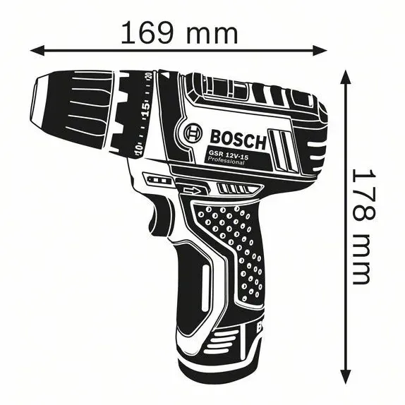 BOSCH GSR 12V-15 Δραπανοκατσάβιδο Μπαταρίας Professional (Solo)-L-Boxx-060186810D
