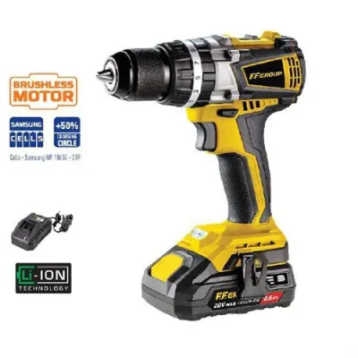 FF Group CHD/60-BL 20V PRO Δραπανοκατσάβιδο κρουστικό μπαταρίας Brushless 20 Volt  (1x2,5Αh) 43206
