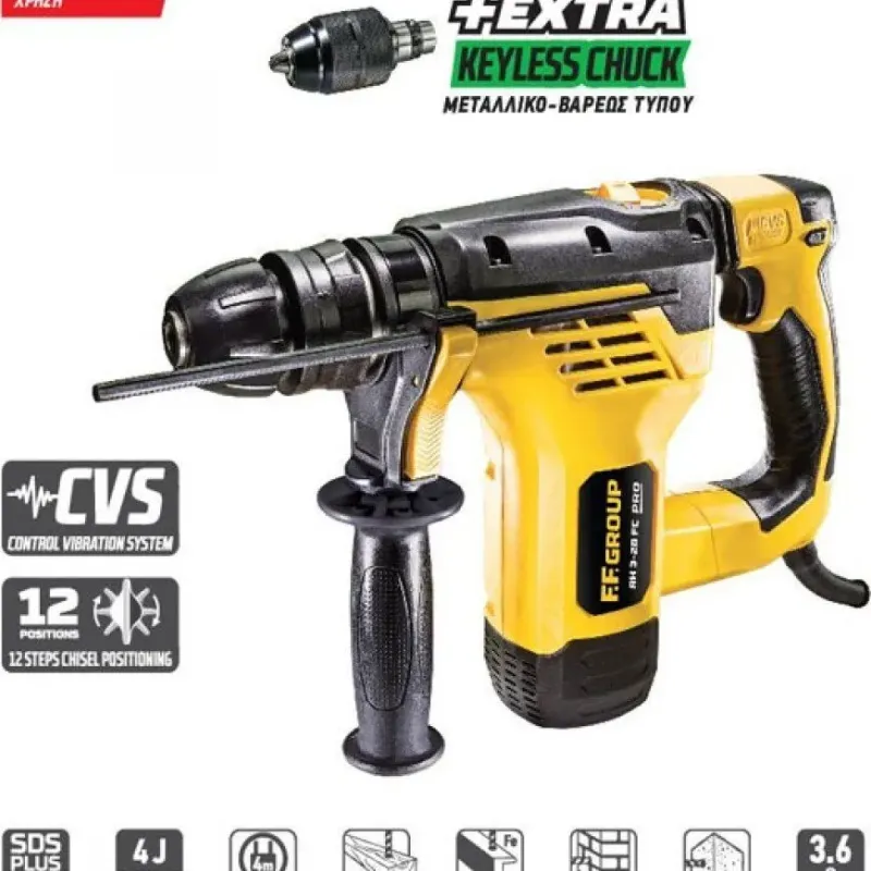 FF Group RH 3-28 FC Περιστροφικό πιστολέτο SDS Plus 4 Joule 850Watt 43467