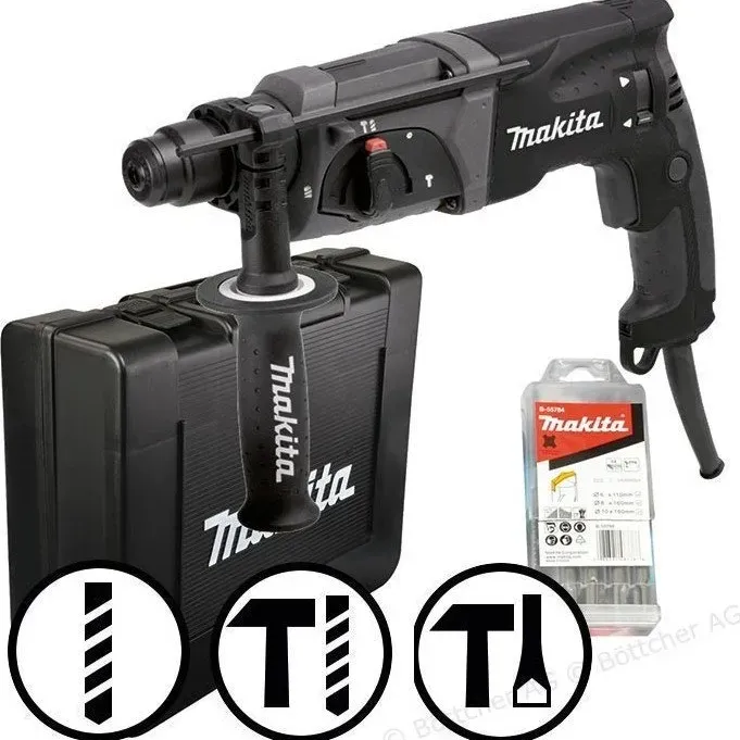 MAKITA Μαύρη Έκδοση Περιστροφικό Πιστολέτο 780W, SDS-Plus + σετ Τρυπάνια HR2470BX40 