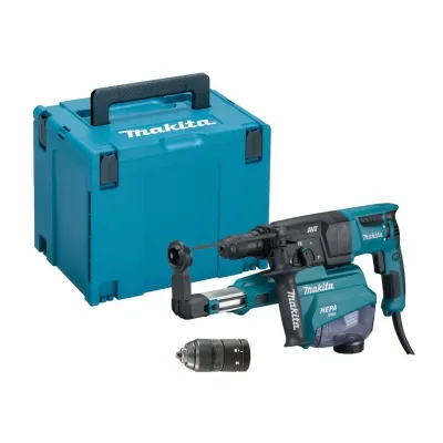 MAKITA Πνευματικό Πιστολέτο SDS-PLUS AVT με Σύστημα Συλλογής Σκόνης και Ταχυτσόκ σε Makpac HR2653TJ 