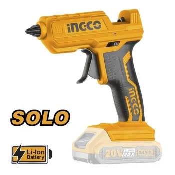INGCO Πιστόλι Θερμόκολλας Μπαταρίας 20V Li-Ion SOLO CGGLI2001