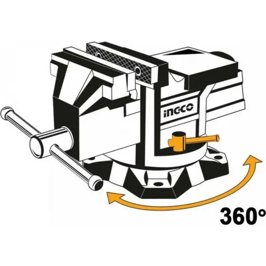 Ingco Μέγγενη Πάγκου Περιστρεφόμενη 100mm HBV084