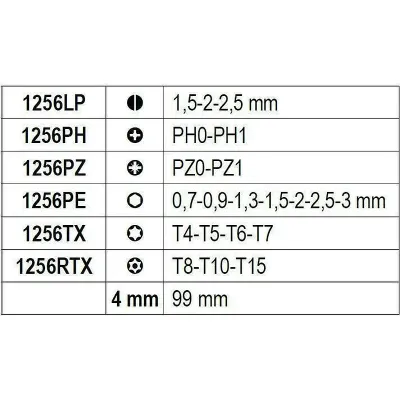 Beta Κατσαβίδι με Μύτες Συγκράτησης 21τμχ B012560122