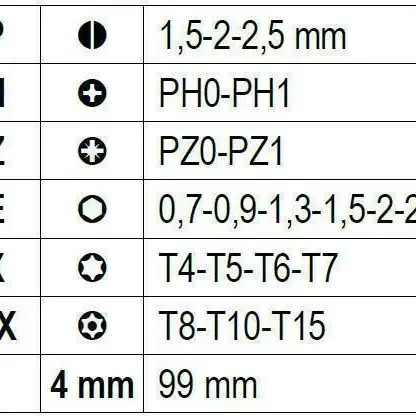 Beta Κατσαβίδι με Μύτες Συγκράτησης 21τμχ B012560122