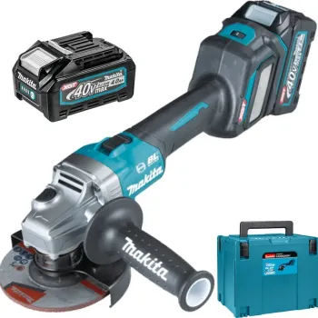 Makita XGT Τροχός 125mm Μπαταρίας 2x4Ah με Ρύθμιση Στροφών GA023GM201