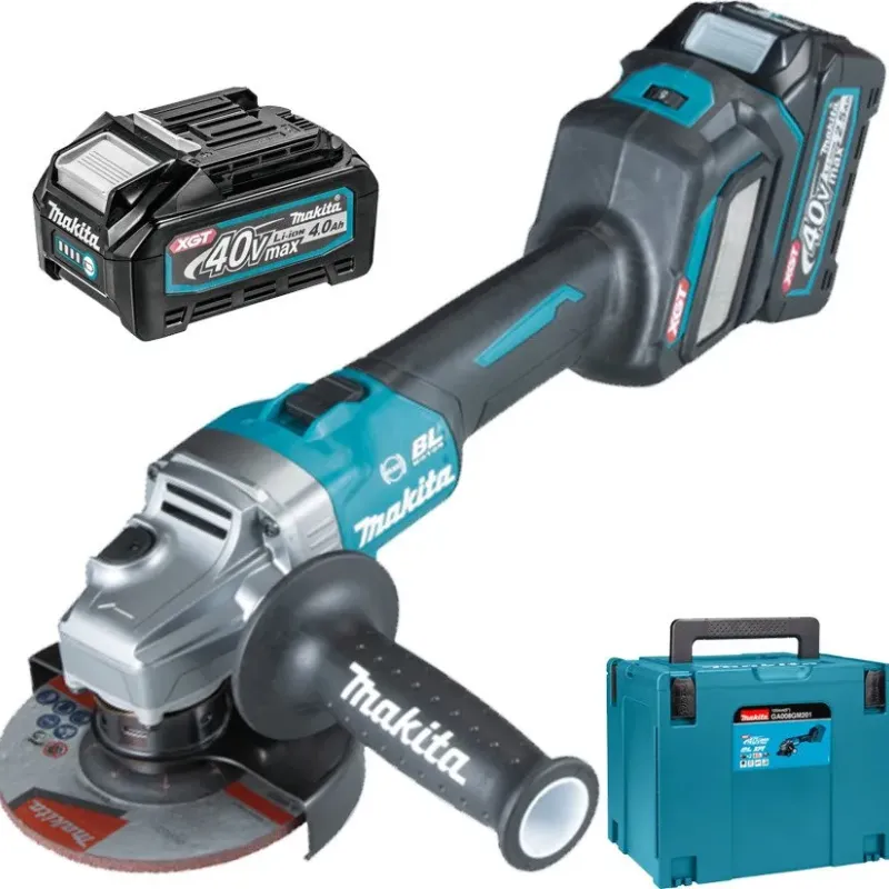 Makita XGT Τροχός 125mm Μπαταρίας 2x4Ah με Ρύθμιση Στροφών GA023GM201