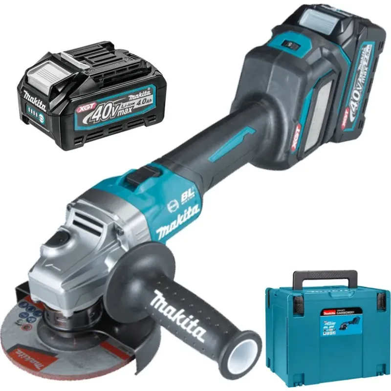 Makita XGT Τροχός 125mm Μπαταρίας 2x4Ah με Ρύθμιση Στροφών GA023GM201