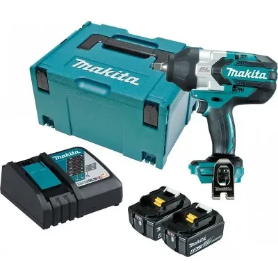 Makita Brushless Μπουλονόκλειδο 18V 2x5Ah με Υποδοχή 1/2 DTW1002RTJ 