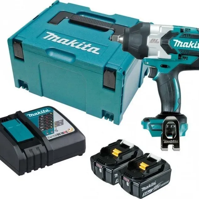 Makita Brushless Μπουλονόκλειδο 18V 2x5Ah με Υποδοχή 1/2 DTW1002RTJ 