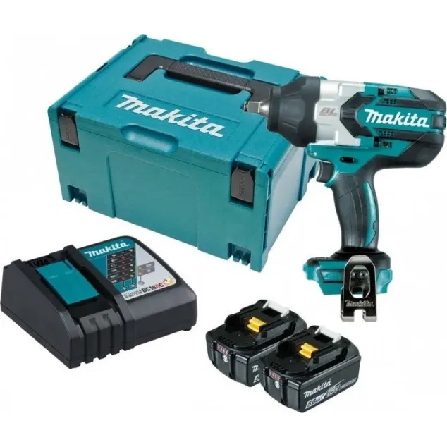 Makita Brushless Μπουλονόκλειδο 18V 2x5Ah με Υποδοχή 1/2 DTW1002RTJ 