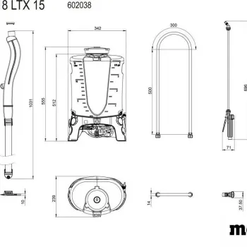 Metabo 18 Volt Ψεκαστήρας Πλάτης Μπαταρίας RSG 18 LTX 15 6.02038.85