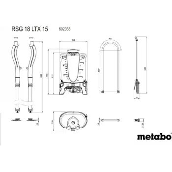 Metabo 18 Volt Ψεκαστήρας Πλάτης Μπαταρίας RSG 18 LTX 15 6.02038.85