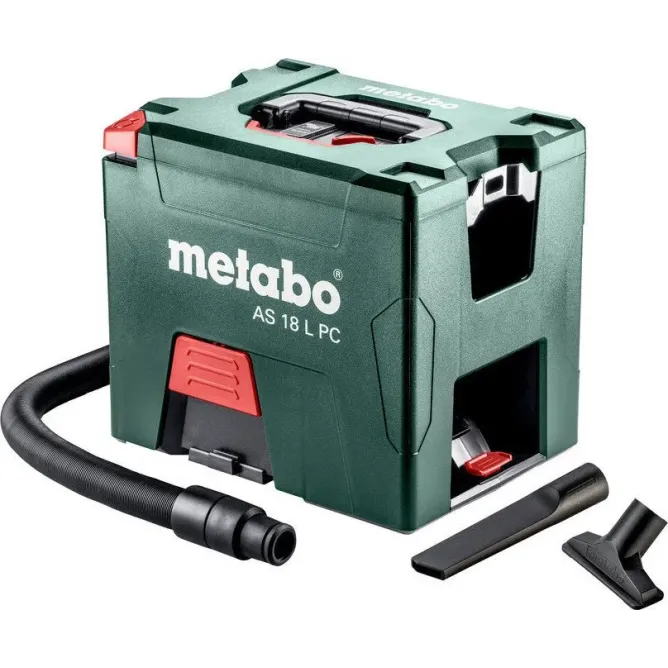 METABO 18 Volt Σκούπα Γενικών Χρήσεων Μπαταρίας AS 18 L PC με χειροκίνητο φίλτρο καθαρισμού 6.02021.85