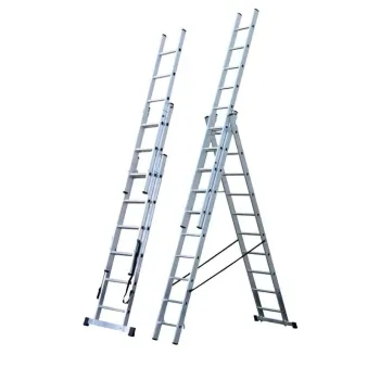 Inox Kiss Επεκτεινόμενη σκάλα αλουμινίου 3x10 σκαλοπατιών LAD310