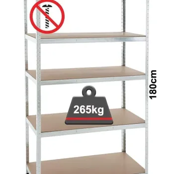 Inox Kiss Ραφιέρα με 5 ράφια MDF SH500