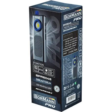 BORMANN PRO BPR6045 ΦΑΚΟΣ ΕΠΑΝΑΦΟΡΤΙΖΟΜΕΝΟΣ ΤΡΙΠΛΗΣ ΛΕΙΤΟΥΡΓΙΑΣ BLUETOOTH ΗΧΕΙΟ, ΑΔΙΑΒΡΟΧΟΣ 030072