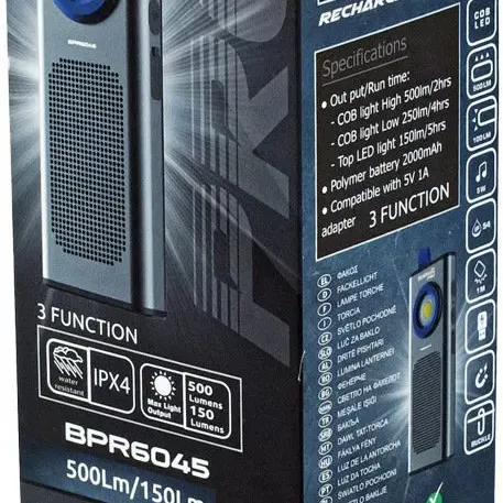 BORMANN PRO BPR6045 ΦΑΚΟΣ ΕΠΑΝΑΦΟΡΤΙΖΟΜΕΝΟΣ ΤΡΙΠΛΗΣ ΛΕΙΤΟΥΡΓΙΑΣ BLUETOOTH ΗΧΕΙΟ, ΑΔΙΑΒΡΟΧΟΣ 030072