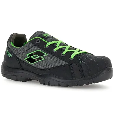 LOTTO JUMP 550 II S1PL SR FO Παπούτσι Ασφαλείας ALL BLACK/ASPHALT/SPRING GREEN 219443 ARB