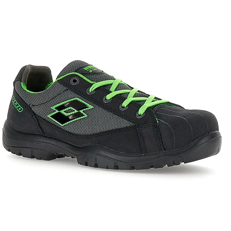LOTTO JUMP 550 II S1PL SR FO Παπούτσι Ασφαλείας ALL BLACK/ASPHALT/SPRING GREEN 219443 ARB