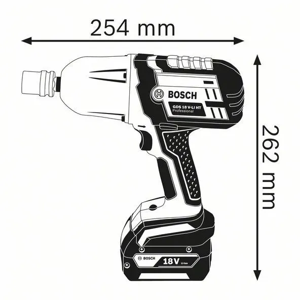 BOSCH GDS 18 V-LI HT Μπουλονόκλειδο/Παλμικό Κατσαβίδι Μπαταρίας 0.601.9B1.30A