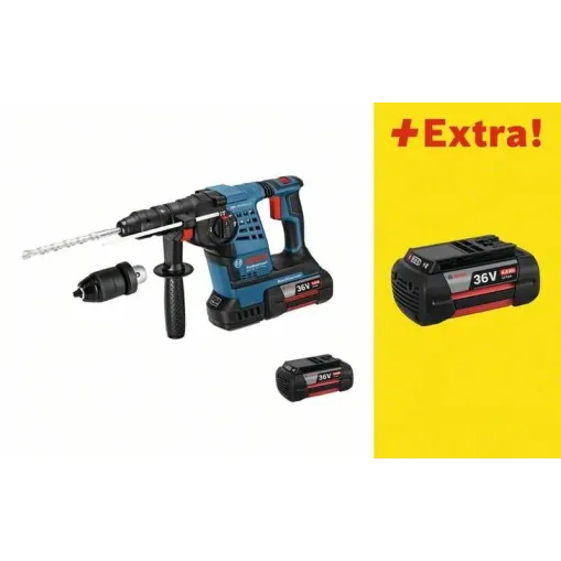 BOSCH Περιστροφικό Πιστολέτο GBH 36 VF-LI Plus με 3η μπαταρία σε L-Boxx - 0611907004