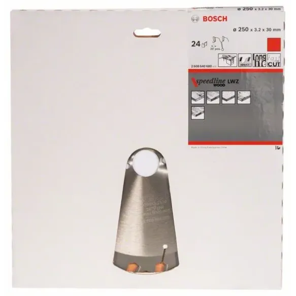 BOSCH Πριονόδισκος 250mm Speedline Wood 2608640680