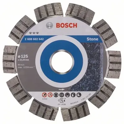 BOSCH Διαμαντόδισκος Κοπής 125mm Best for Stone 2608602642