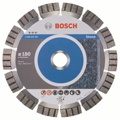 BOSCH Διαμαντόδισκος Κοπής 180mm Best for Stone 2608602644