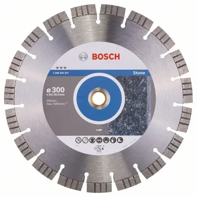 BOSCH Διαμαντόδισκος Κοπής 300mm Best for Stone 2608602647