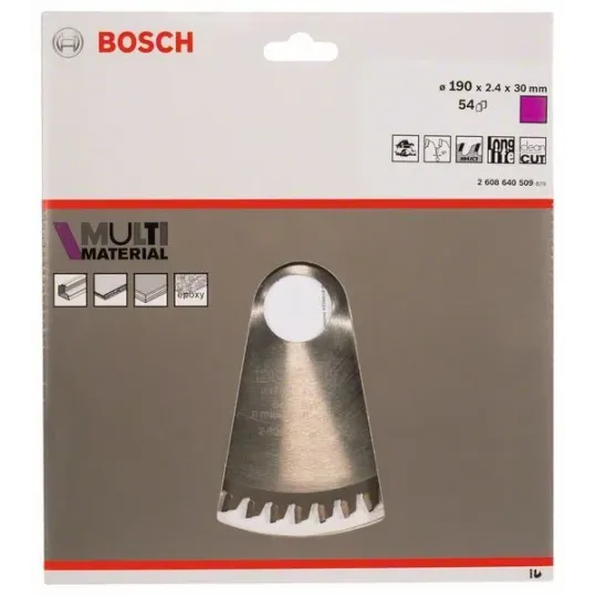 BOSCH Πριονόδισκος 190mm Multi Material 2608640509